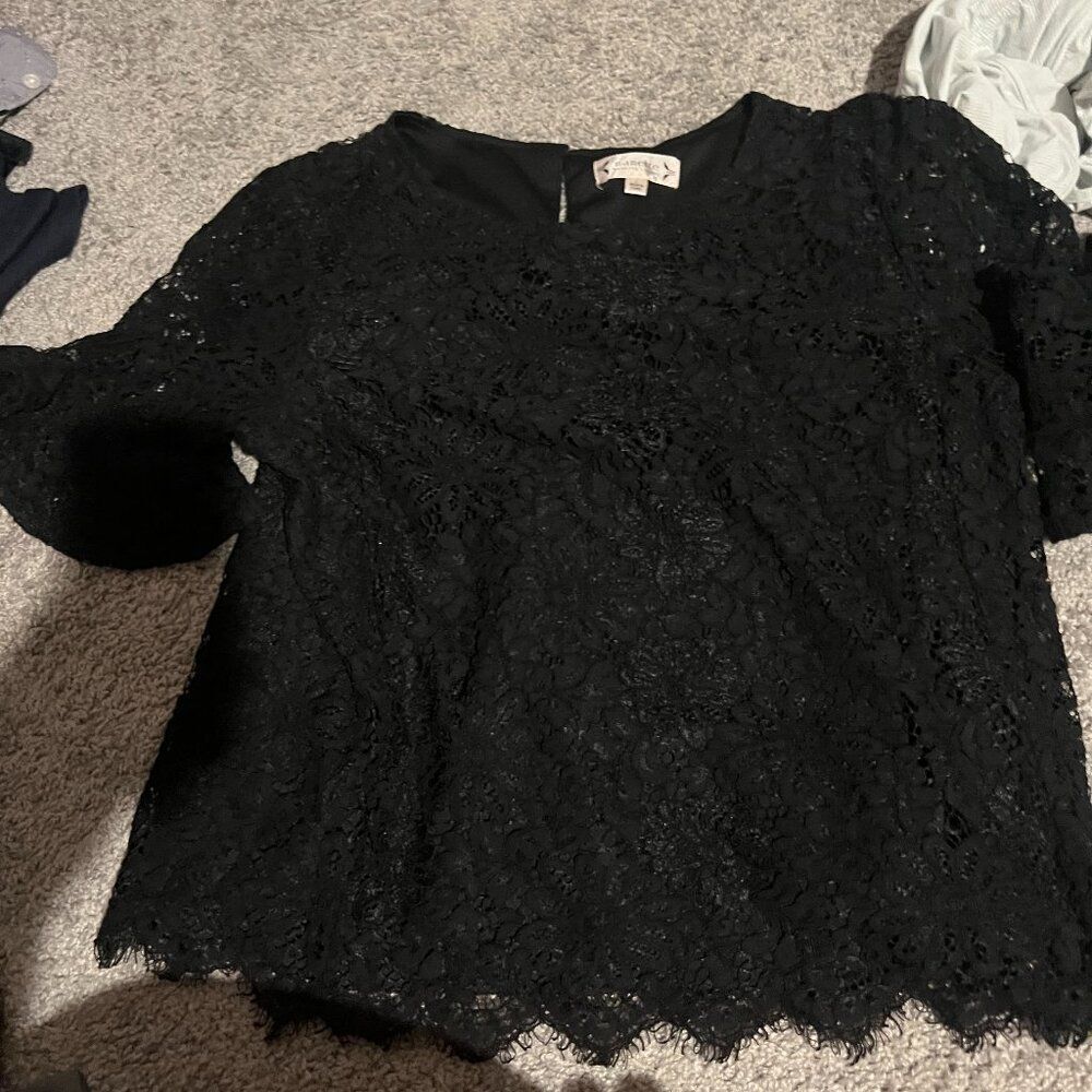Nanette Lepore black large lace top